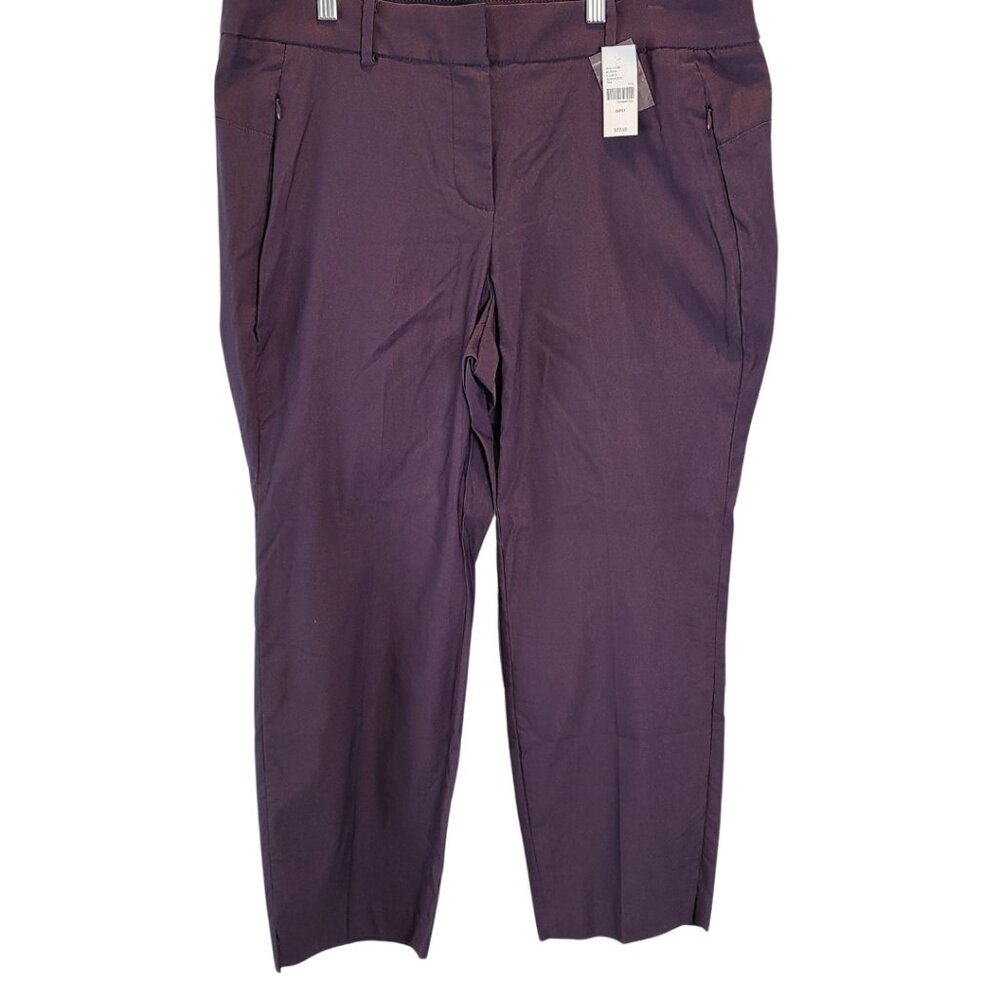 Lane Bryant 4-Season Signature Fit Purple Mid-Rise Slim Ankle Pant 16P NWT